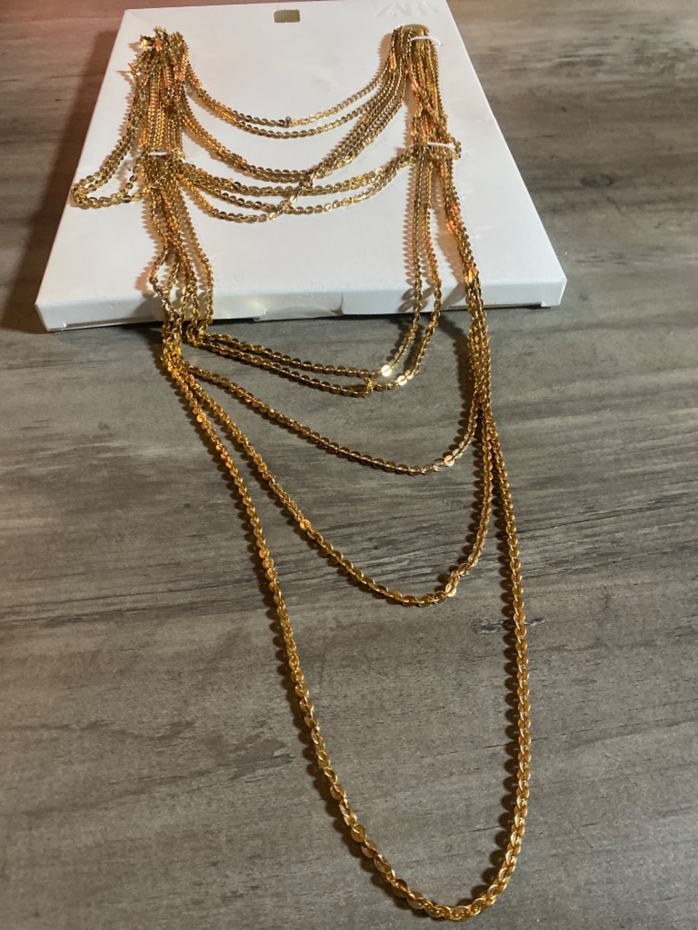 NWT Zara Multi-Chain Layered Necklace - Picture 6 of 8